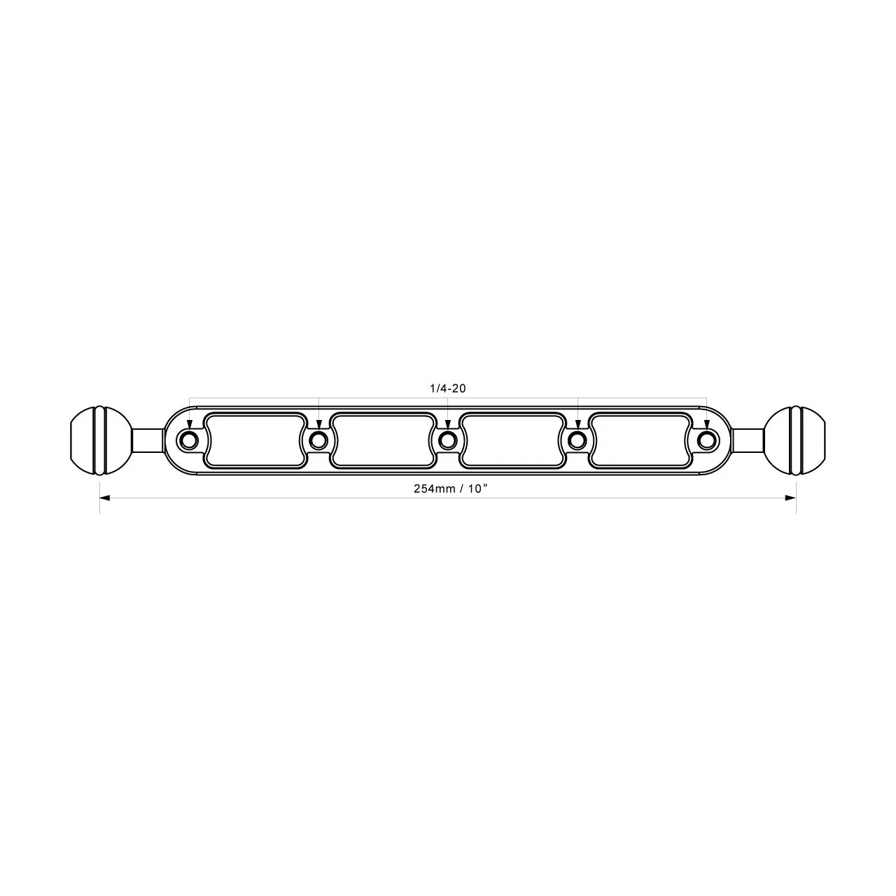 AOI AM1A-BB-10-BLK Ball Arm 10" - Image 2