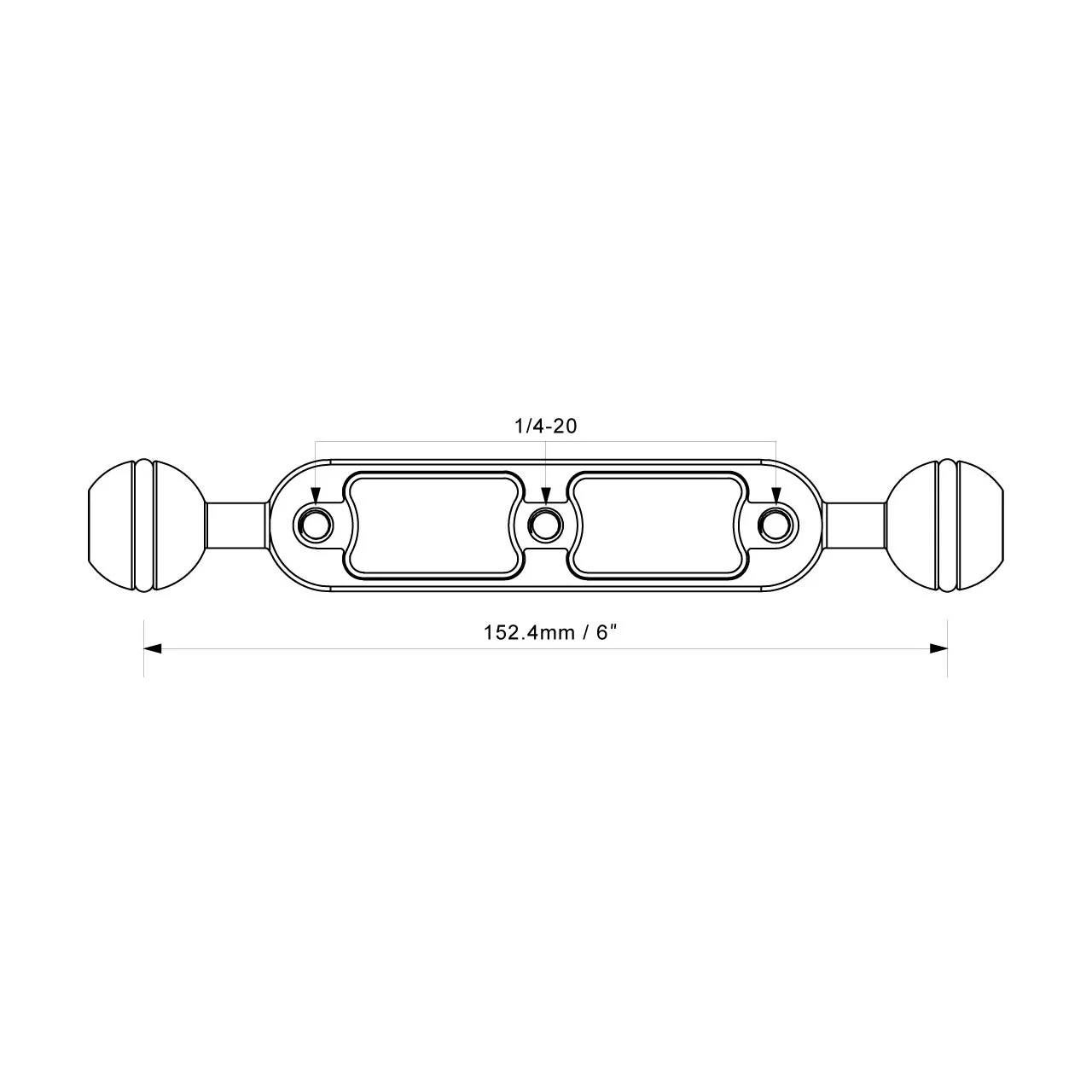 AOI AM1A-BB-6-BLK Ball Arm 6" - Image 3