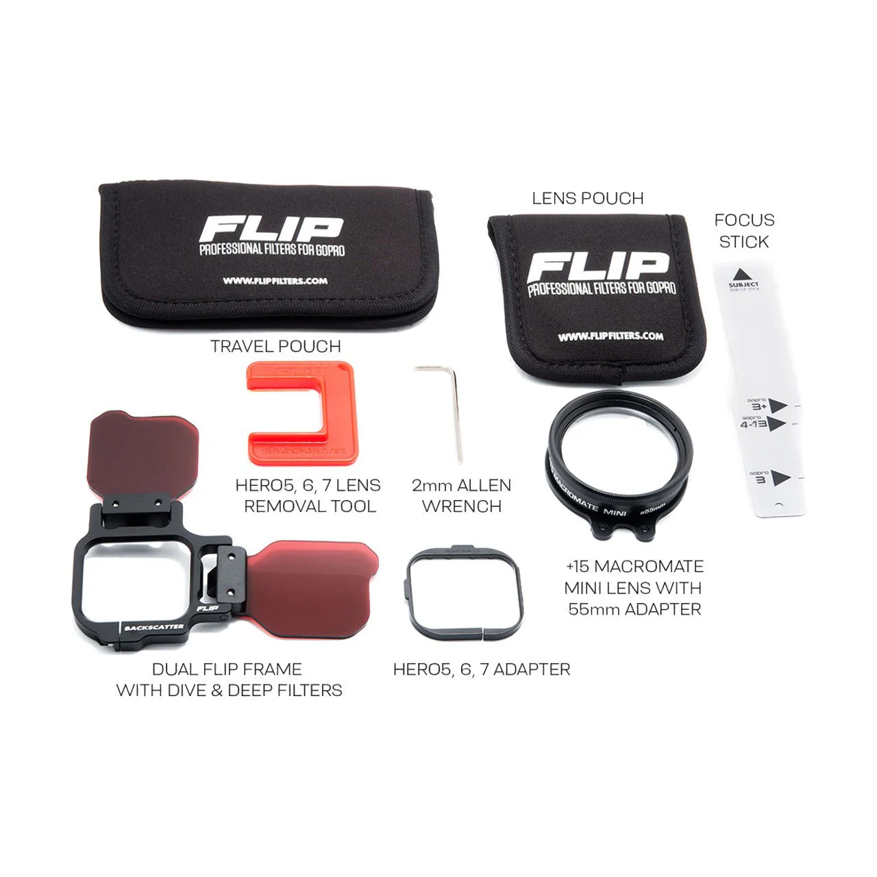 BACKSCATTER FLIP13 Pro Package with DIVE & DEEP Filters & +15 MacroMate Mini Lens for GoPro HERO Cameras - Image 5