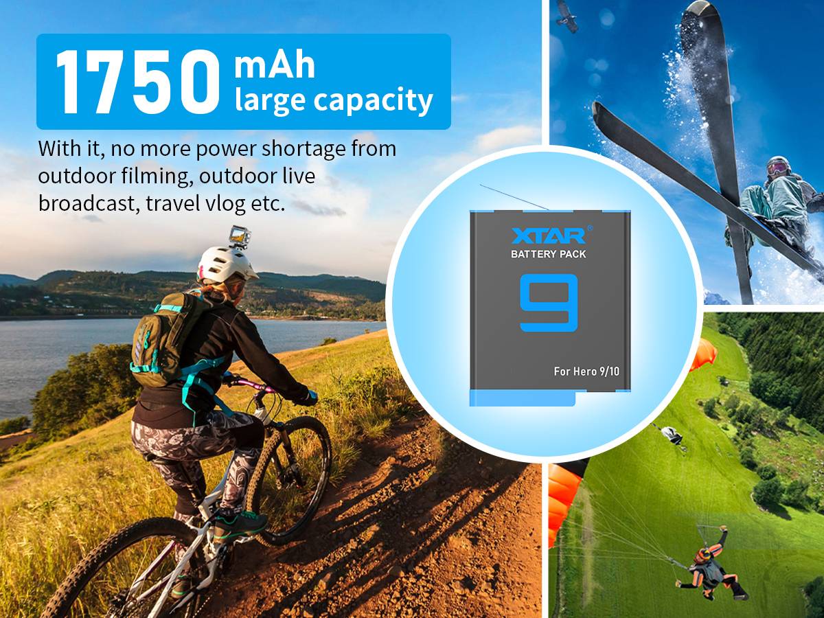 XTAR GoPro Hero9/10 Li-ion Battery - Image 6