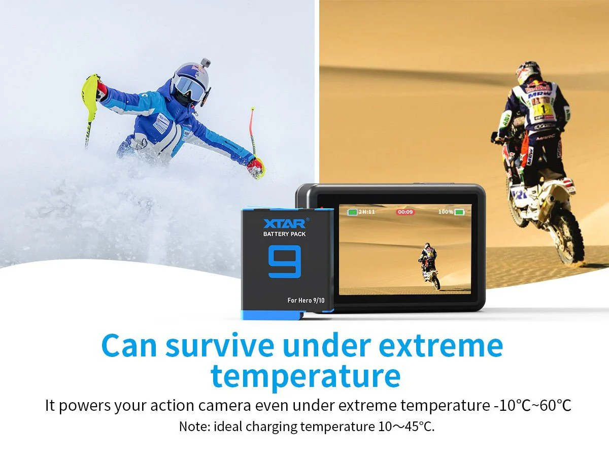 XTAR GoPro Hero9/10 Li-ion Battery - Image 8