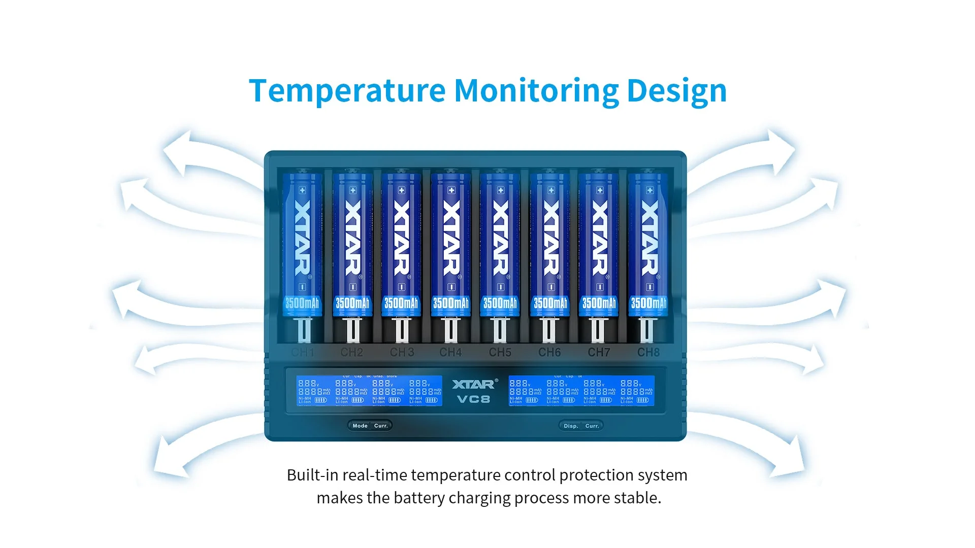 XTAR VC8 Fast Battery Charger for 8 x Li-ion Batteries - Image 11