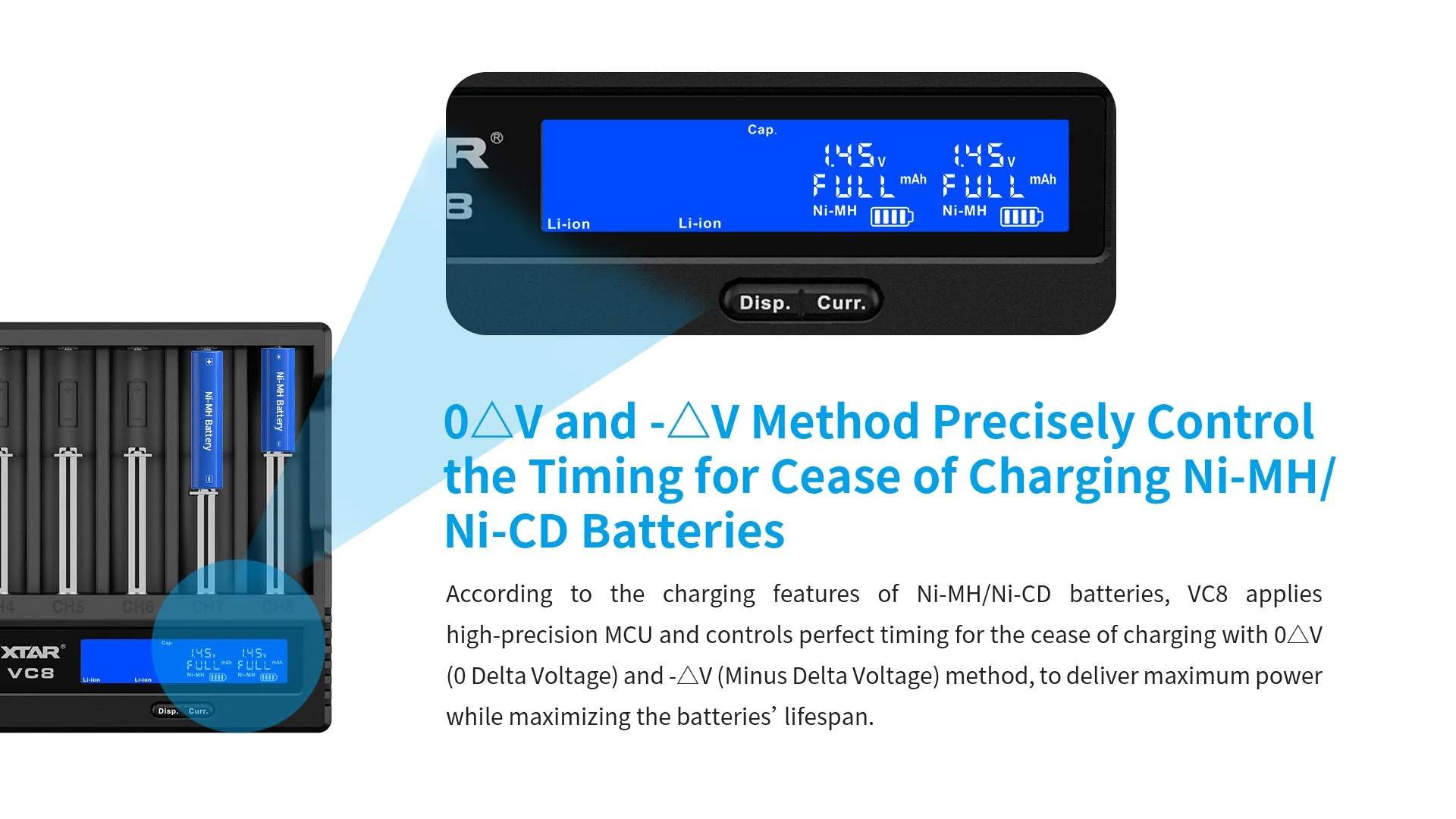 XTAR VC8 Fast Battery Charger for 8 x Li-ion Batteries - Image 13