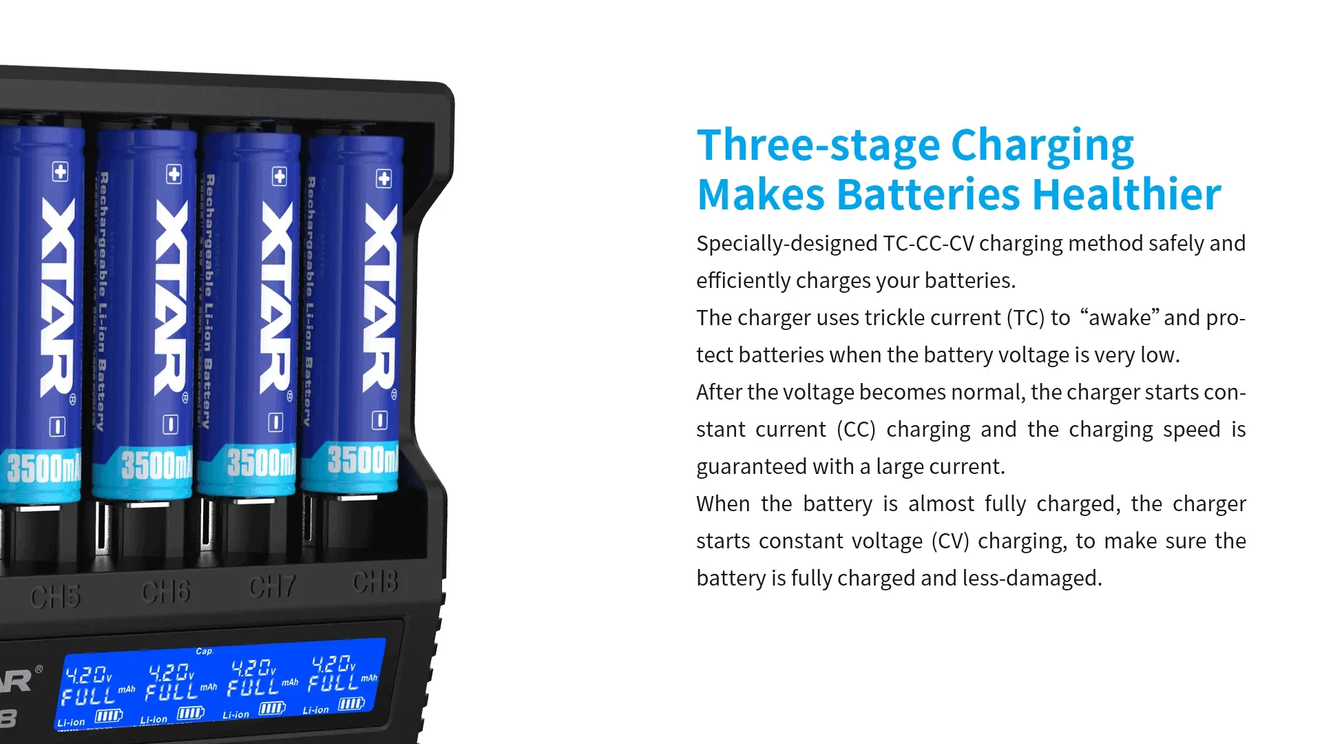 XTAR VC8 Fast Battery Charger for 8 x Li-ion Batteries - Image 14