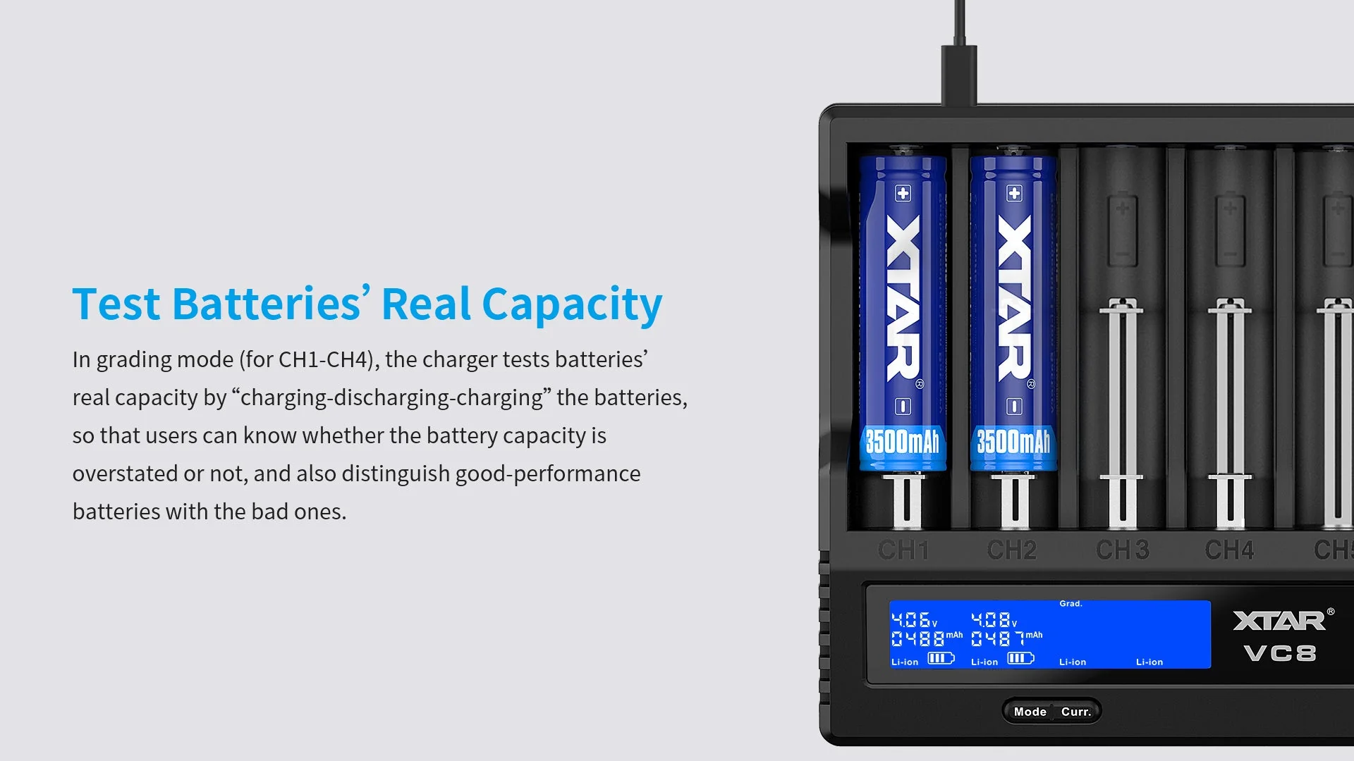 XTAR VC8 Fast Battery Charger for 8 x Li-ion Batteries - Image 8